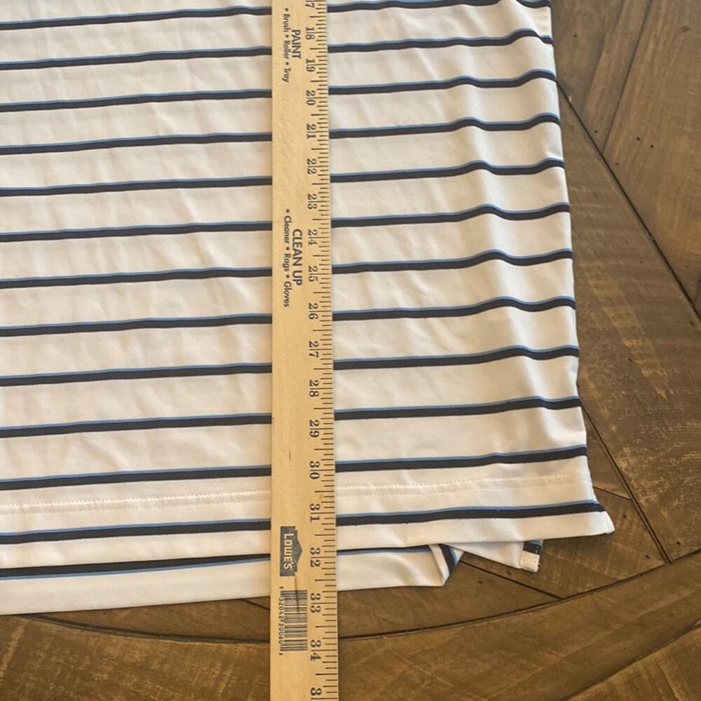 Mens Footjoy Golf Polo. White with Cyan Navy Stripes. Size XL. - Picture 5 of 8